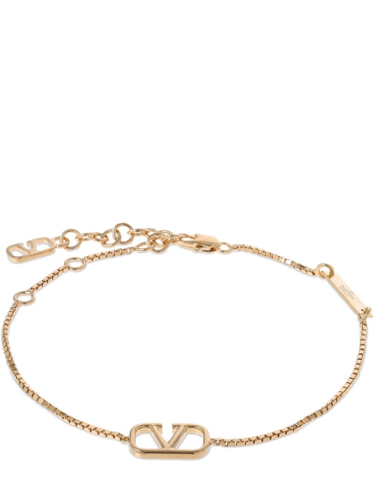 Valentino Garavani: V logo chain bracelet - Gold - men_0 | Luisa Via Roma