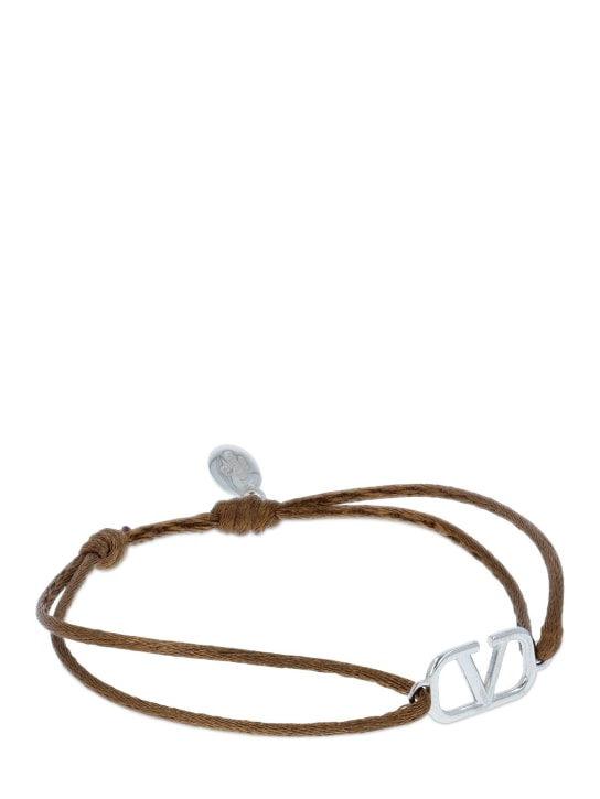 Valentino Garavani: V logo slim adjustable bracelet - Fondant - men_1 | Luisa Via Roma