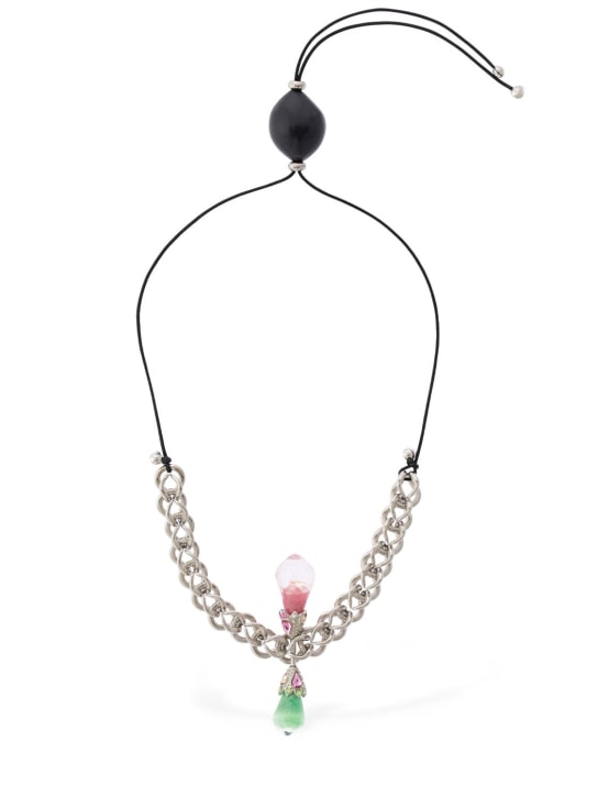 Panconesi: Chenille chain necklace - Multi/Silver - men_0 | Luisa Via Roma