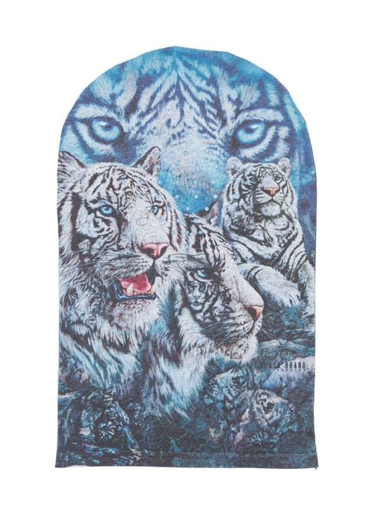 Black Brand Los Angeles: Masque imprimé tigres blancs à capuche - Multicolore - men_0 | Luisa Via Roma