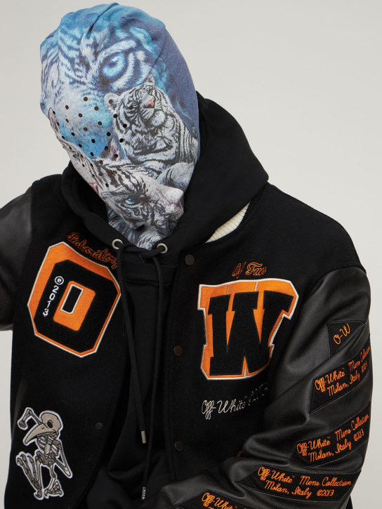 Black Brand Los Angeles: White Tigers print hooded face mask - Renkli - men_1 | Luisa Via Roma