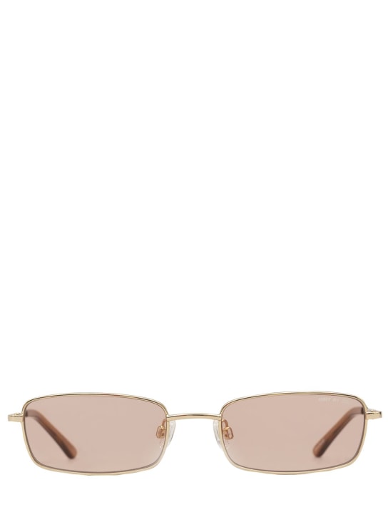 DMY Studios: Olsen squared stainless steel sunglasses - Gold/Pink - women_0 | Luisa Via Roma