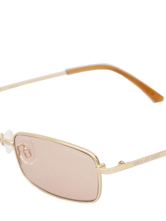 DMY Studios: Olsen squared stainless steel sunglasses - Gold/Pink - men_1 | Luisa Via Roma