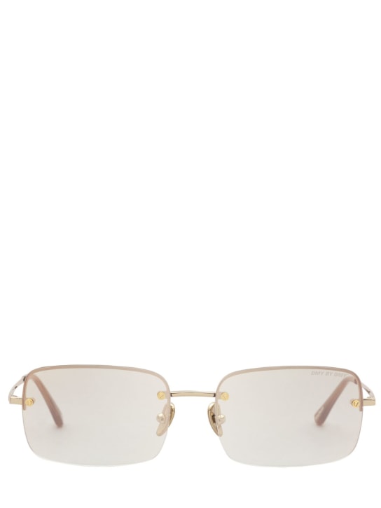 DMY Studios: Jen squared stainless steel sunglasses - Gold/Mirror - women_0 | Luisa Via Roma