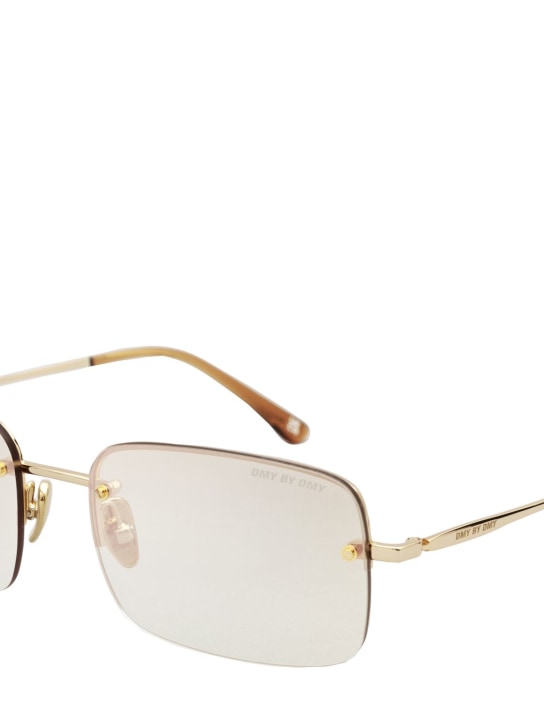 DMY Studios: Jen squared stainless steel sunglasses - Gold/Mirror - women_1 | Luisa Via Roma