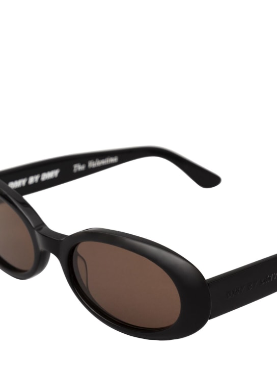 DMY Studios: Valentina oval acetate sunglasses - Black/Brown - men_1 | Luisa Via Roma