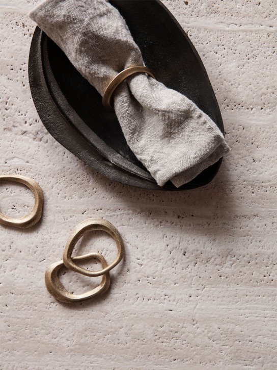 Ferm Living: Set of 4 Flow napkin rings - Gold - ecraft_1 | Luisa Via Roma