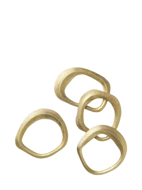 Ferm Living: Set of 4 Flow napkin rings - Altın Rengi - ecraft_0 | Luisa Via Roma