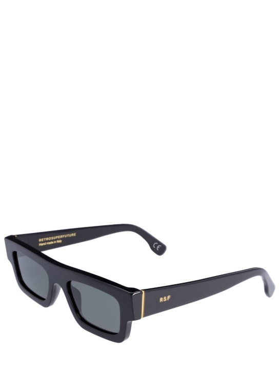 Retrosuperfuture: Colpo black squared acetate sunglasses - Siyah - women_1 | Luisa Via Roma