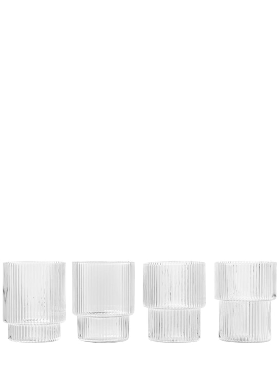 Ferm Living: Set de 4 vasos Ripple - Transparente - ecraft_0 | Luisa Via Roma