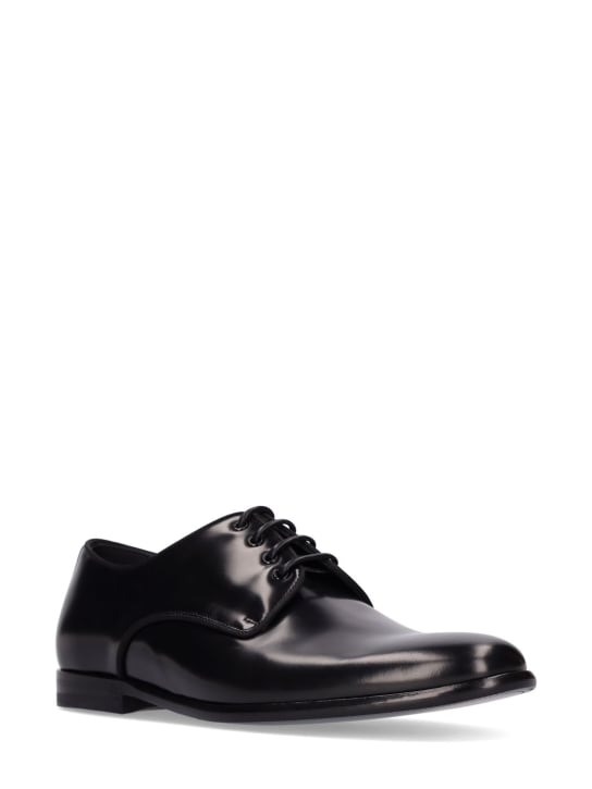 Dolce&Gabbana: Antik leather derby shoes - Black - men_1 | Luisa Via Roma