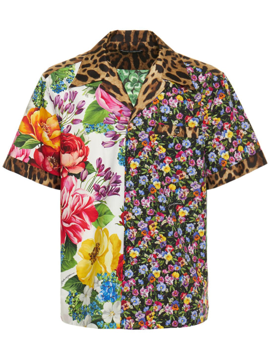 Dolce&Gabbana: Camisa de seda y algodón estampada - men_0 | Luisa Via Roma