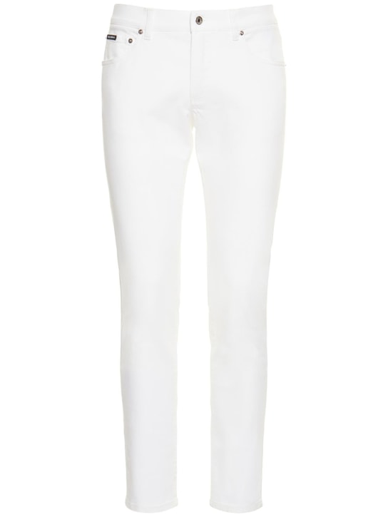 Dolce&Gabbana: Pantaloni in cotone stretch - men_0 | Luisa Via Roma