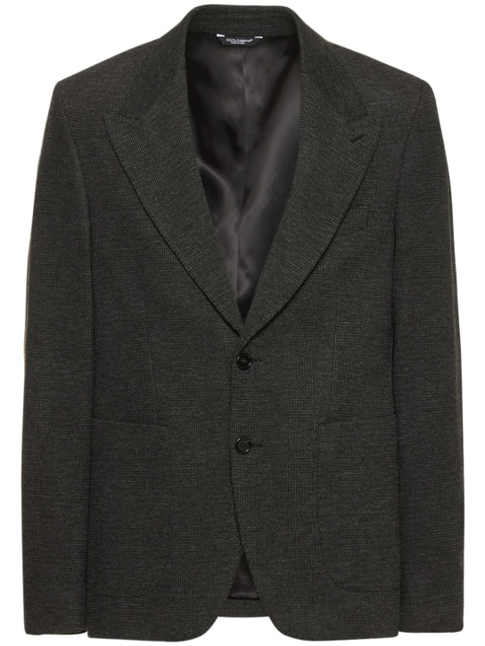 Dolce&Gabbana: Single breasted tech jacket - Black - men_0 | Luisa Via Roma