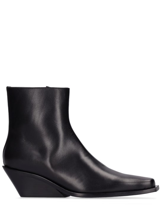 Ann Demeulemeester: 60mm Gerda leather ankle boots - women_0 | Luisa Via Roma