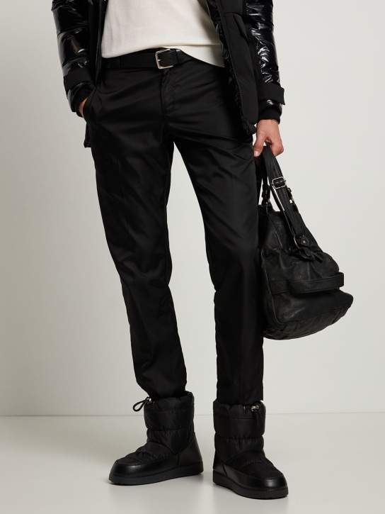 Giuseppe Zanotti: Nylon & faux leather lace-up boots - men_1 | Luisa Via Roma