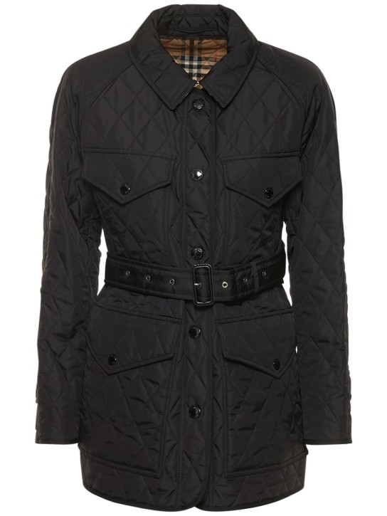 Burberry: Kemble nylon quilted jacket - Black - women_0 | Luisa Via Roma