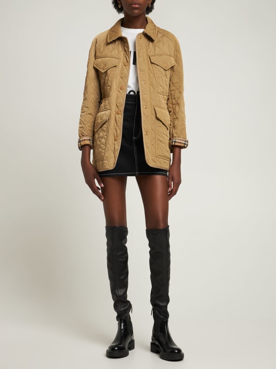 Burberry: Kemble nylon quilted jacket - Archive Beige - women_1 | Luisa Via Roma