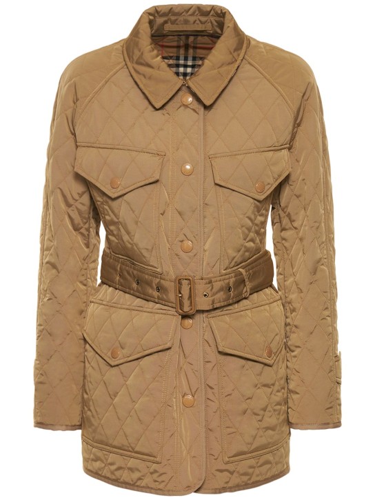 Burberry: Kemble nylon quilted jacket - Archive Beige - women_0 | Luisa Via Roma