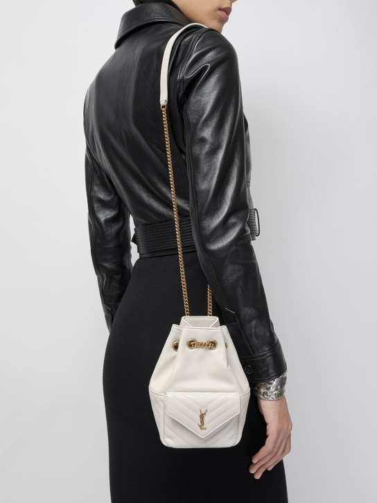 Saint Laurent: Mini Joe leather bag - Crema Soft - women_1 | Luisa Via Roma