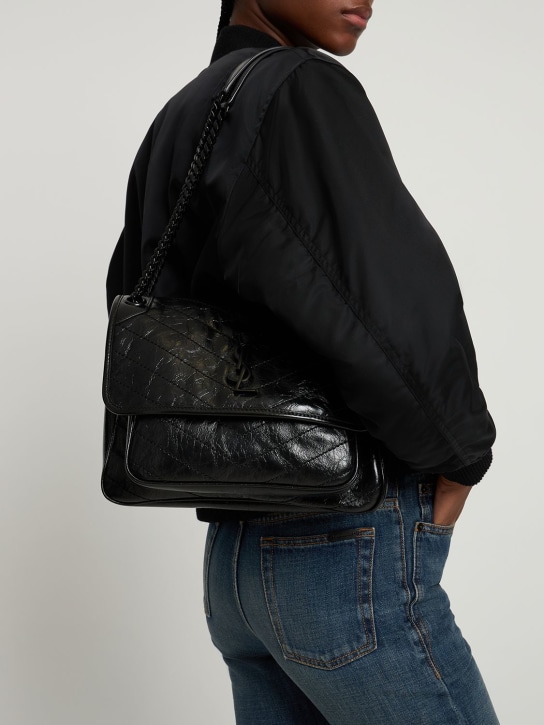Saint Laurent: Medium Niki bag w/ black hardware - Black - women_1 | Luisa Via Roma