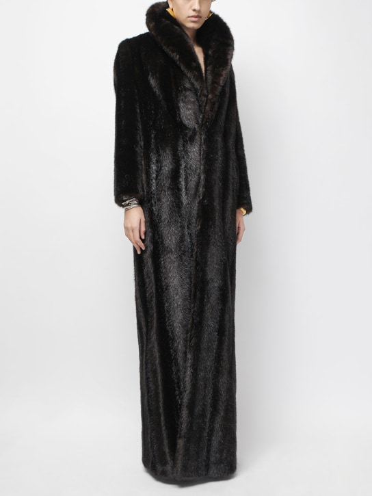Saint Laurent: Faux mink fur coat - women_1 | Luisa Via Roma