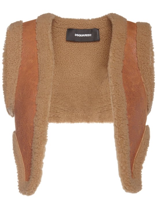 Dsquared2: Cropped shearling vest - women_0 | Luisa Via Roma