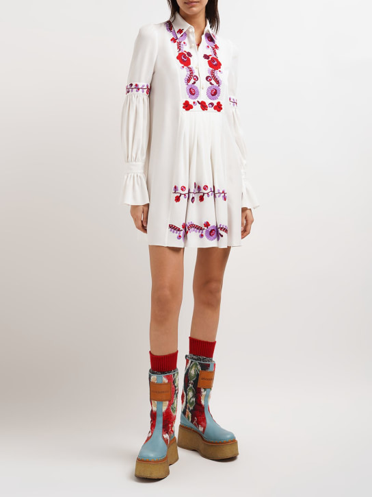 Dsquared2: Embroidered crepe shirt dress - women_1 | Luisa Via Roma