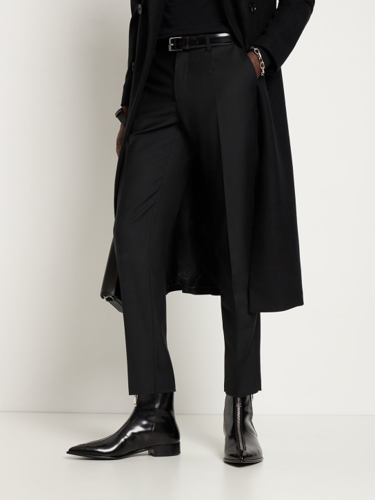 Dolce&Gabbana: Achille leather zip ankle boots - Black - men_1 | Luisa Via Roma