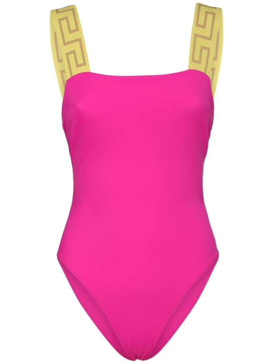 Versace: Greek Monogram one piece bathing suit - women_0 | Luisa Via Roma