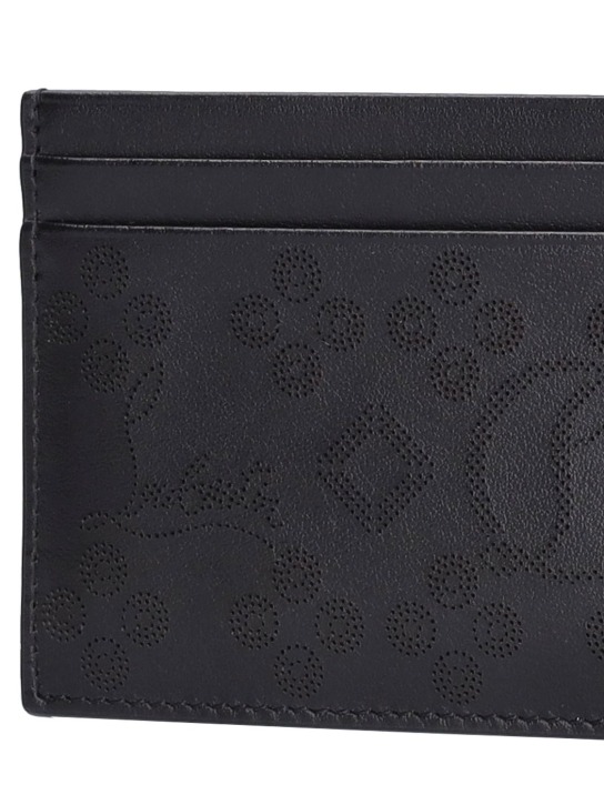 Christian Louboutin: W Kios perforated leather card holder - Black - women_1 | Luisa Via Roma