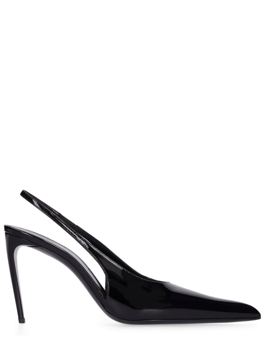 Saint Laurent: Zapatos de tacón de charol 90mm - Negro - women_0 | Luisa Via Roma