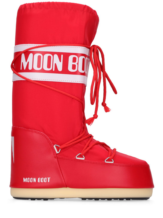 Moon Boot: Tall Icon high nylon moon boots - Red - women_0 | Luisa Via Roma