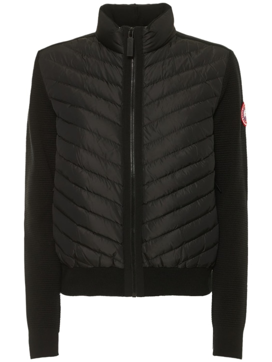 Canada Goose: HyBridge wool knit zip jacket - Black - women_0 | Luisa Via Roma