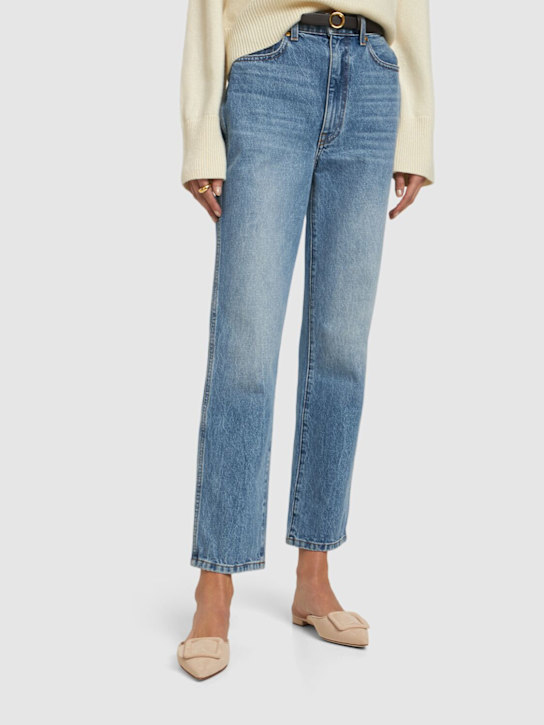 Manolo Blahnik: 10mm Maysale suede mule sandals - women_1 | Luisa Via Roma