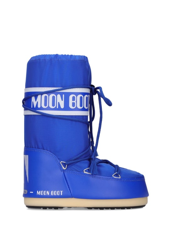 Moon Boot: Icon尼龙高筒雪地靴 - 蓝色 - kids-girls_0 | Luisa Via Roma