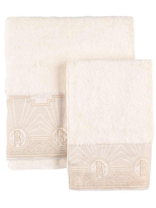 Roberto Cavalli: Set of 2 Royal Gold towels - Gold - ecraft_0 | Luisa Via Roma
