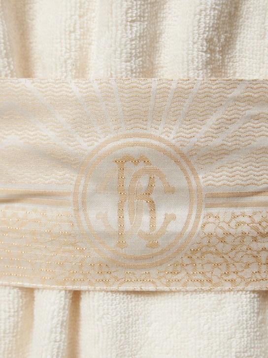 Roberto Cavalli: Royal Gold shawl collar bath robe - Gold - ecraft_1 | Luisa Via Roma