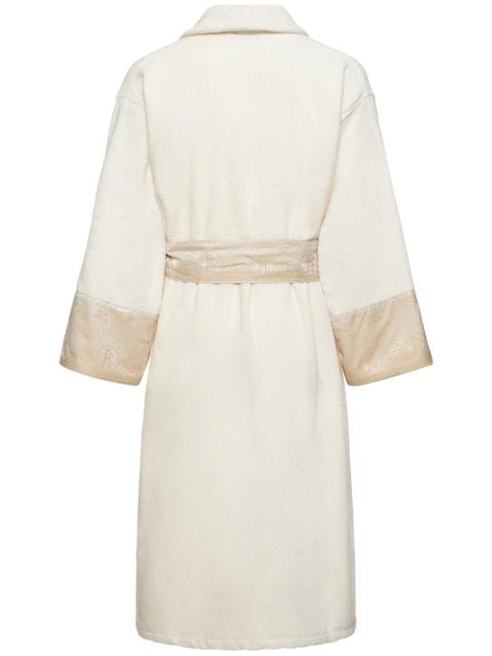 Roberto Cavalli: Royal Gold shawl collar bath robe - Gold - ecraft_1 | Luisa Via Roma
