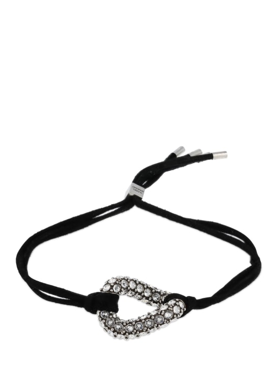 Isabel Marant: Bracelet avec anneau en cristaux Funky - Cristal/Noir - women_0 | Luisa Via Roma