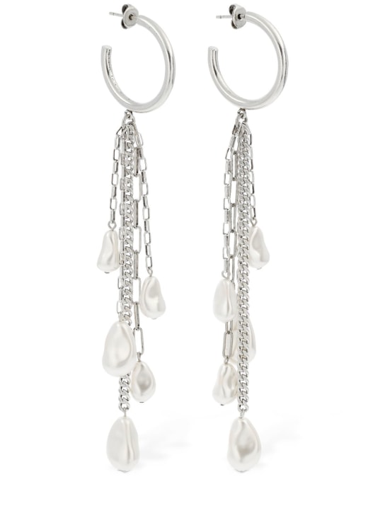 Isabel Marant: Rain Drop faux pearl earrings - White/Silver - women_0 | Luisa Via Roma