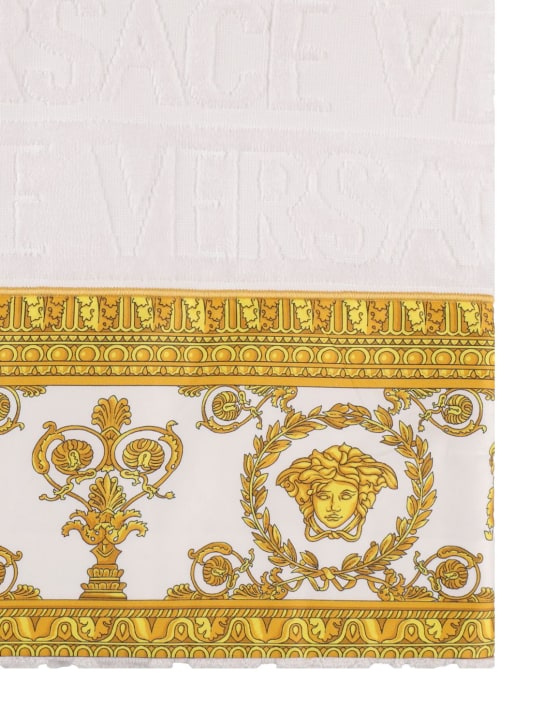 Versace: Serviette en coton I Love Baroque - Blanc/Or - ecraft_1 | Luisa Via Roma