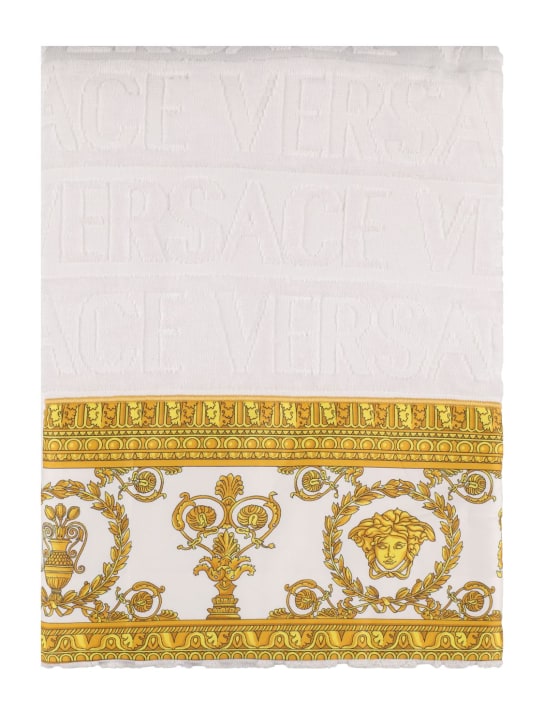 Versace: Baumwollhandtuch „I Love Baroque“ - Weiß/Gold - ecraft_0 | Luisa Via Roma