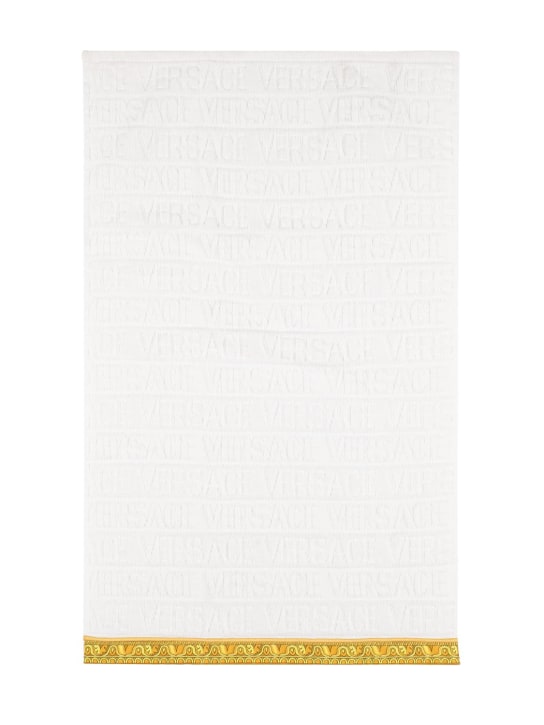 Versace: Cotton guest towel - Beyaz/Altın - ecraft_1 | Luisa Via Roma