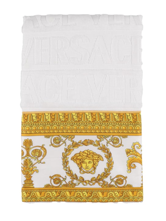 Versace: Toalla de mano de algodón - White/Gold - ecraft_0 | Luisa Via Roma