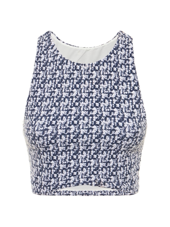 The Upside: Top senza maniche collo alto Oceania Palm - Bianco/Blu - women_0 | Luisa Via Roma