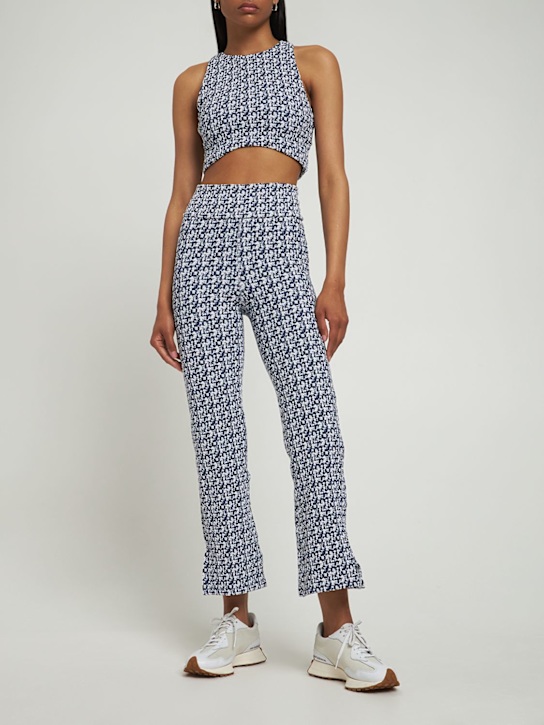 The Upside: Pantalones cintura alta Oceania Zen 7/8 - Blanco/Azul - women_1 | Luisa Via Roma