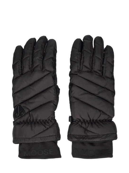Moose Knuckles: Hennessey gloves w/ logo - Black - women_1 | Luisa Via Roma