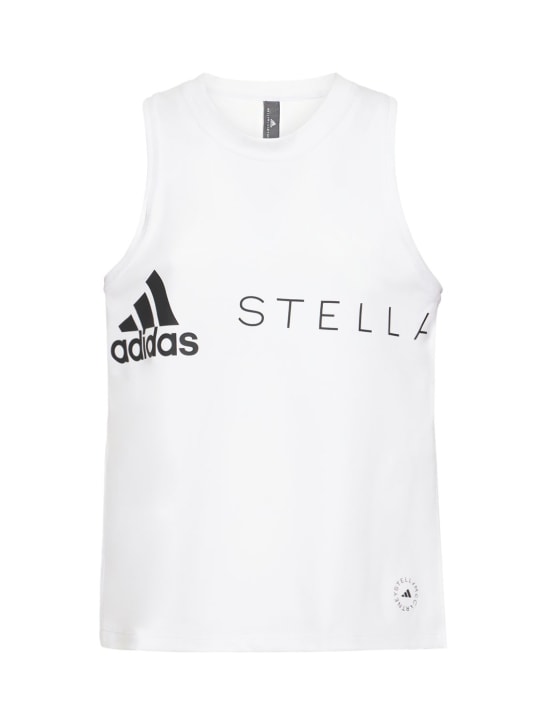 adidas By Stella McCartney: Logo tank top - White - women_0 | Luisa Via Roma