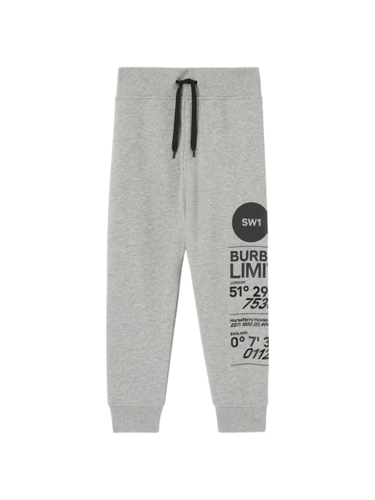 Burberry: Printed cotton sweatpants - Grey - kids-girls_0 | Luisa Via Roma